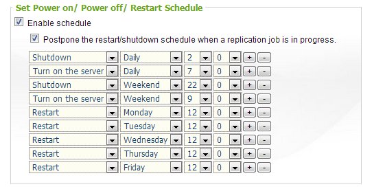 Scheduled Power on/off or Restart